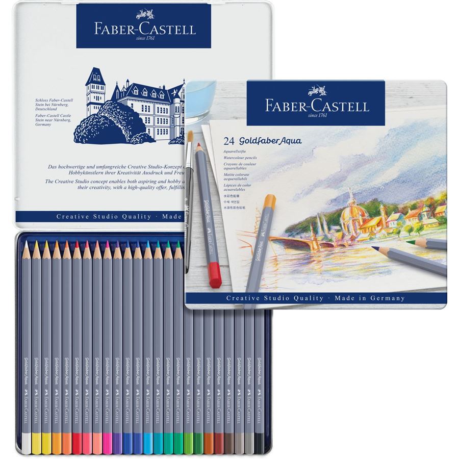 Goldfaber Aqua Watercolour Pencils Tin of 24