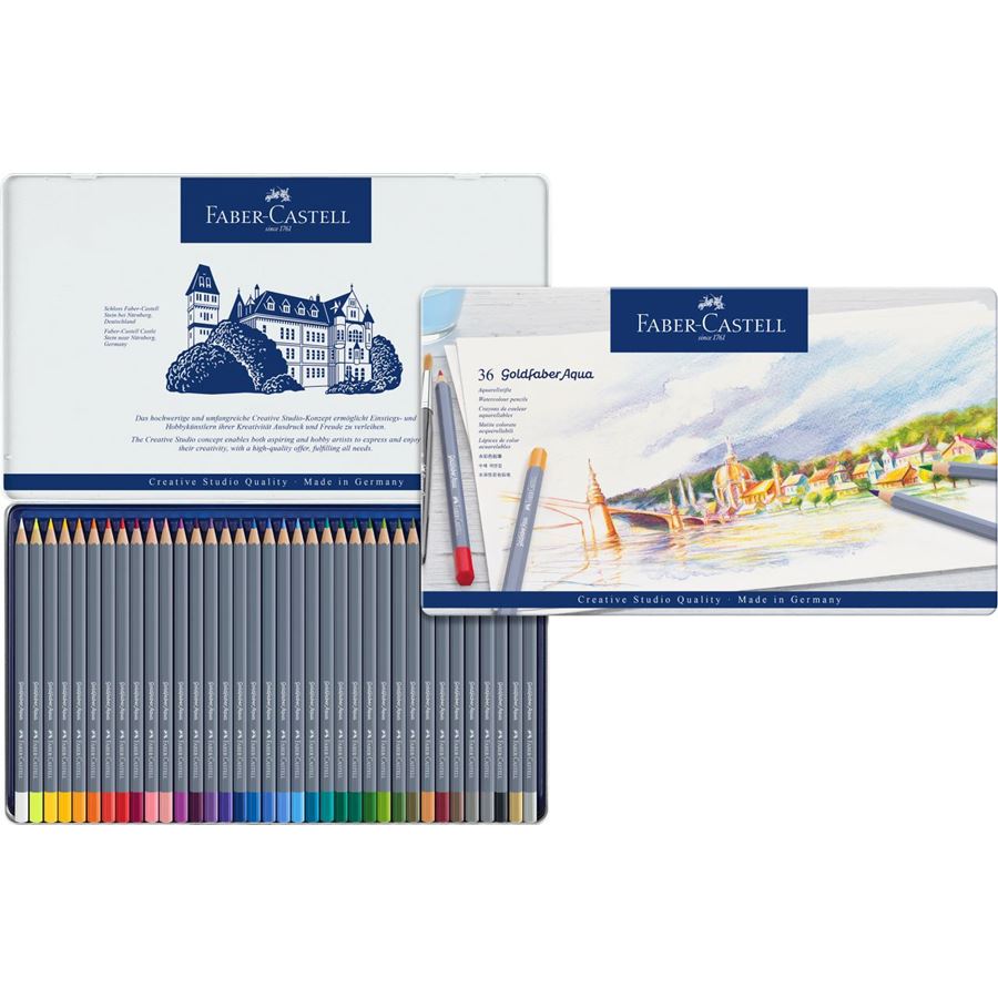 Goldfaber Aqua Watercolour Pencils Tin of 36