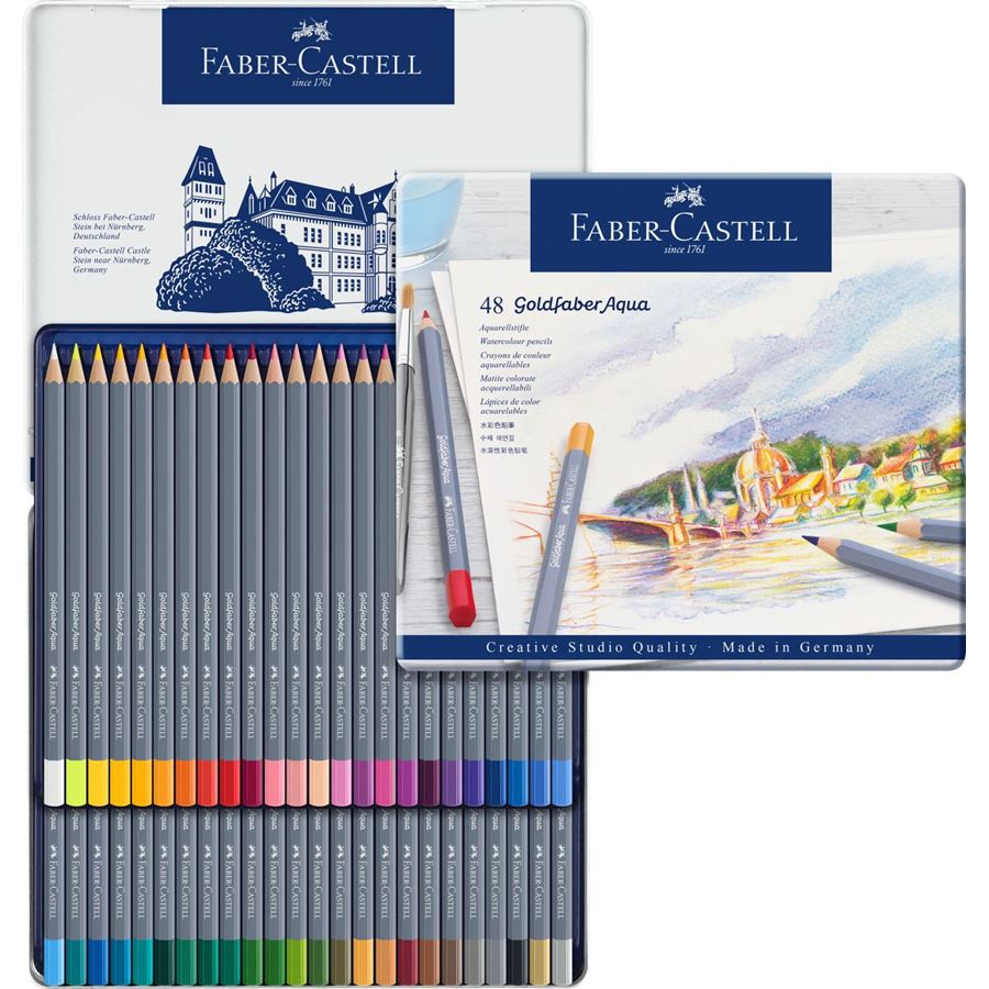 Goldfaber Aqua Watercolour Pencils Tin of 48