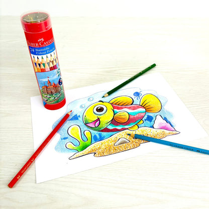 Colour Pencils in Round Tin 24 L