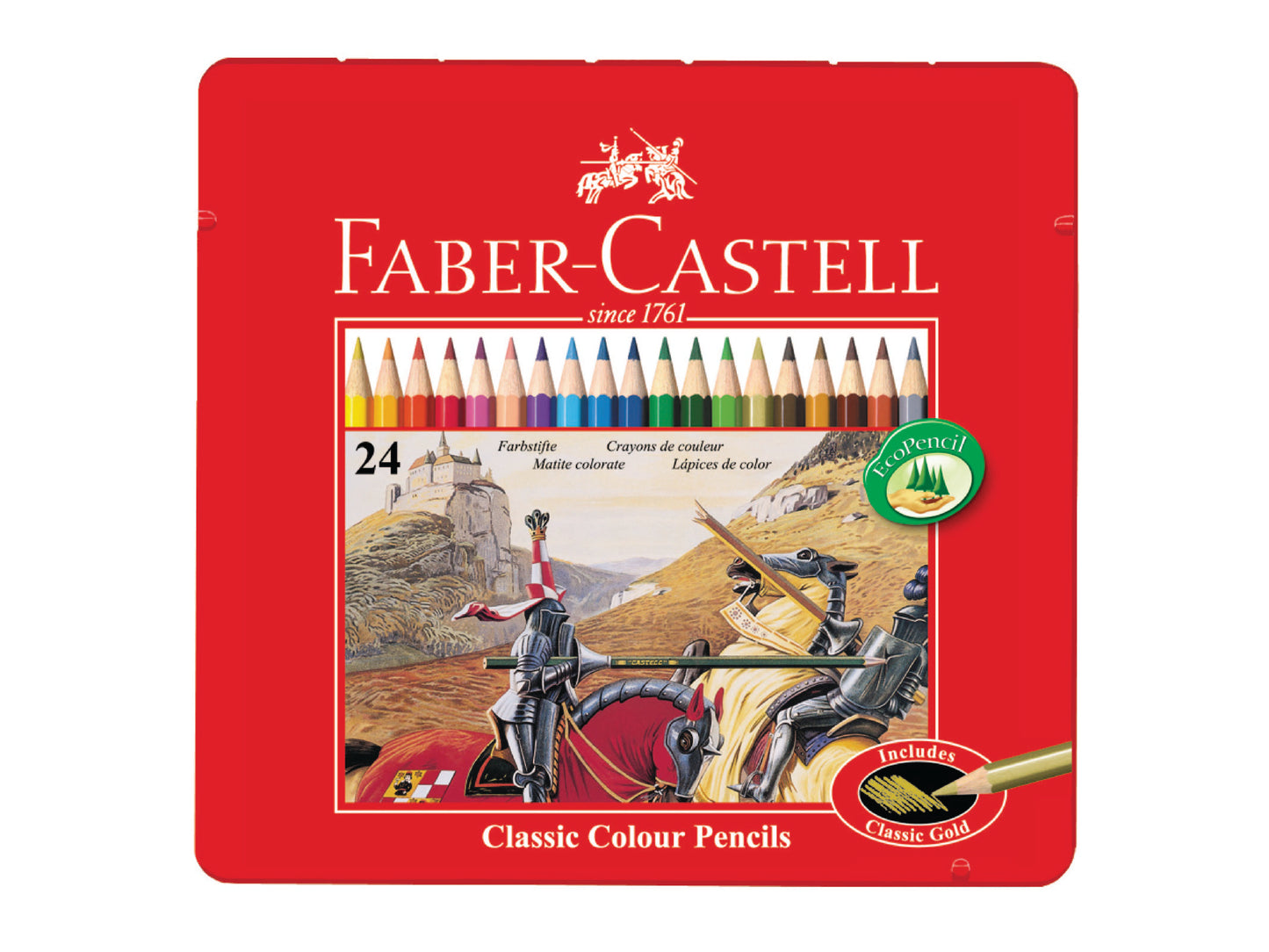 Colour Pencils in Tin Case 24 L