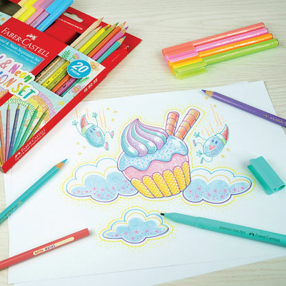 Connector Pen Set 20 Pastel Neon