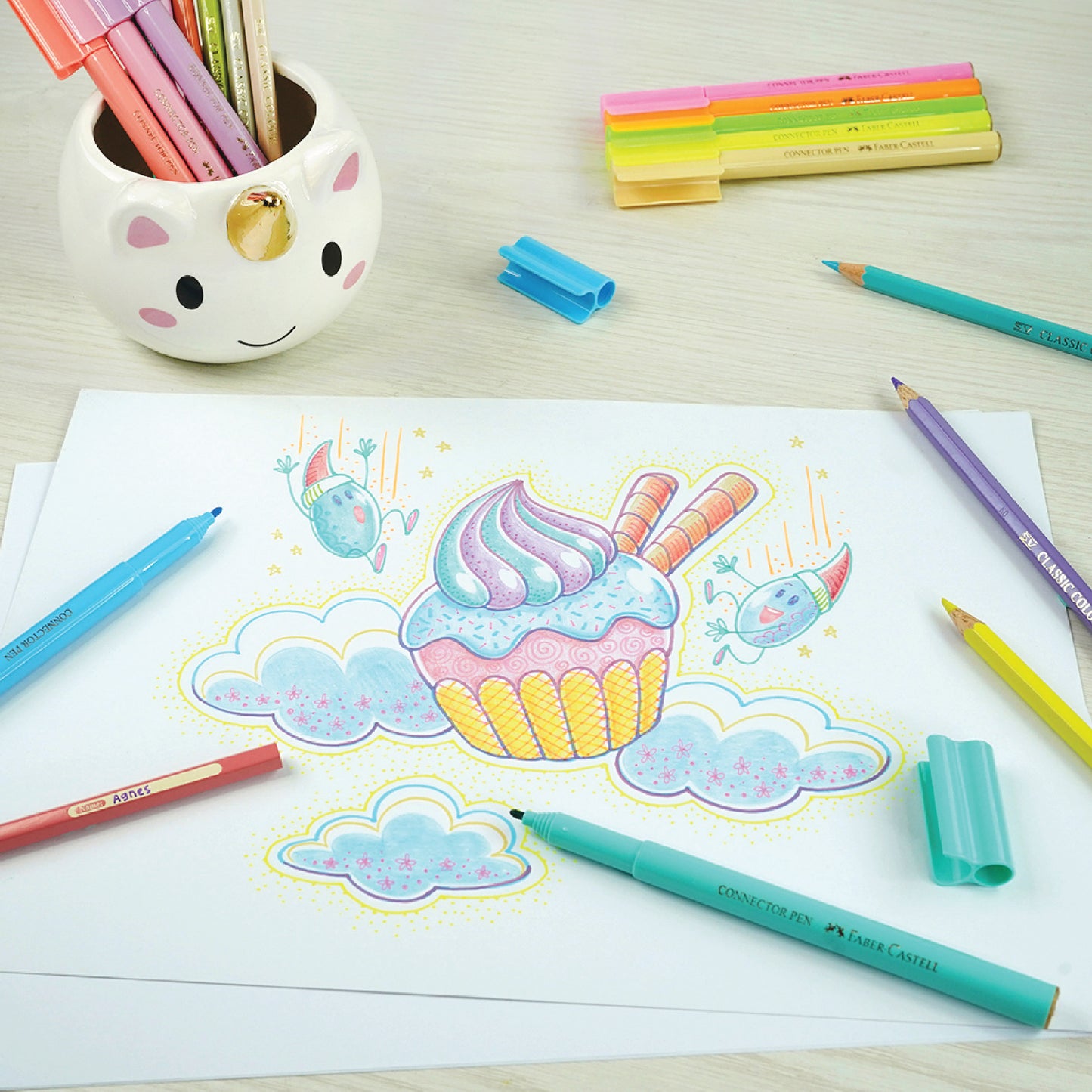 Connector Pen Set 20 Pastel Neon