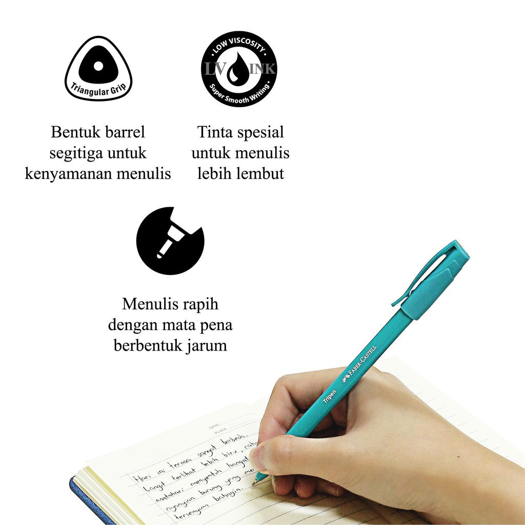 Ballpen Tripen 0.7 mm Mix Barrel Black Ink Box 12
