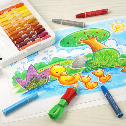 Hexagonal Oil Pastel 24 Pcs Plastic Bag