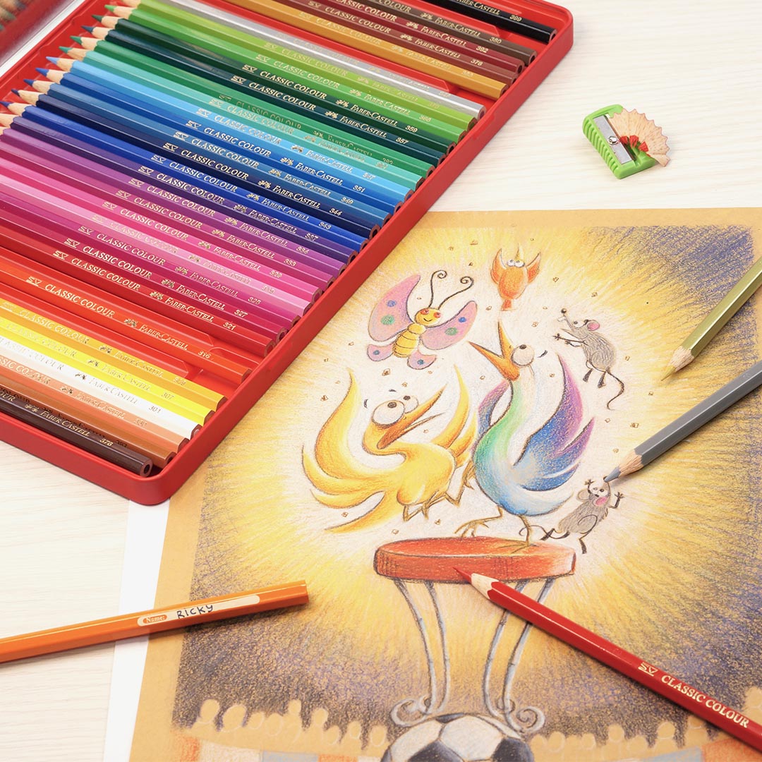 Colour Pencils in Tin Case 36 L